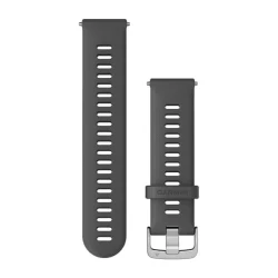 Silikonowy pasek Quick Release 22mm- szary ze srebrnym zapięciem [010-11251-3C]