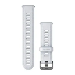 Silikonowy pasek do Garmin Forerunner 955 - biały z popielatym zapięciem [010-11251-3T]