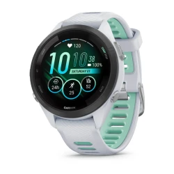 Garmin Forerunner 265s - Czarna ramka z kopertą w kolorze mlecznego kwarcu z silikonowym paskiem w kolorze mlecznego kwarcu / mięty [010-02810-14]