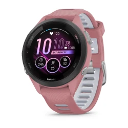 Garmin Forerunner 265s - Czarna ramka z jasnoróżową kopertą z jasnoróżowym/jasnoszarym silikonowym paskiem [010-02810-15]