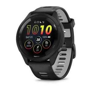 Garmin Forerunner 265 - Czarna ramka i koperta z czarnym/jasnoszarym silikonowym paskiem [010-02810-10]