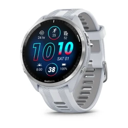 Garmin Forerunner 965 - Tytanowa ramka z kopertą w kolorze mlecznego kwarcu z paskiem w kolorze mlecznego kwarcu / jasnoszarym [010-02809-11]