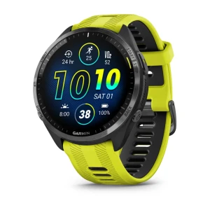 Garmin Forerunner 965 - Szara ramka tytanowa z powłoką węglową DLC z czarną kopertą z jaskrawożółtym/czarnym paskiem [010-02809-12]