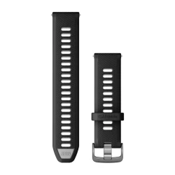 Silikonowy pasek Quick Release 22mm- czarny/jasnoszary z popielatym zapięciem [010-11251-A0]