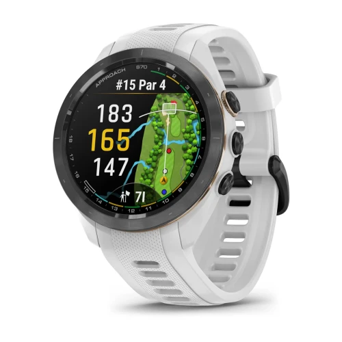 Garmin Approach S70 to zegarek stworzony z myślą o fanach gry w golfa. Wariant z kopertą o średnicy 42mm posiada wyrazisty ekran typu Amoled o średnicy 1,2". W zegarku zainstalowano mapy ponad 43 000 pól golfowych z całego świata.