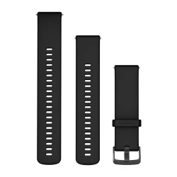 Silikonowy pasek Quick Release 22mm - Czarny [010-13256-21]