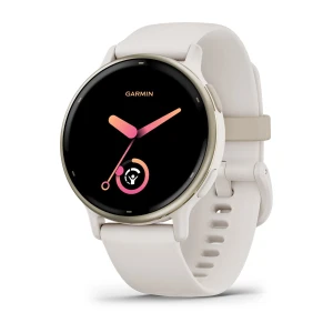 Garmin Vivoactive  5 - Aluminiowy Bezel w kolorze Cream Gold, koperta w kolorze Ivory z silikonowym paskiem [010-02862-11]