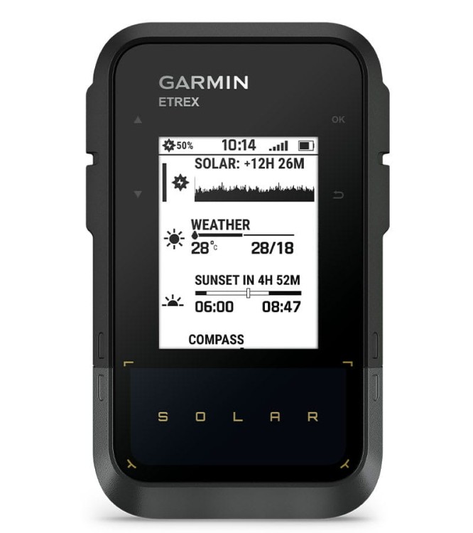 Garmin eTrex Solar to podręczne urządzenie nawigacyjne GPS, doładowywane za pomocą energii słonecznej.