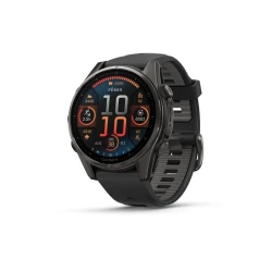 Garmin Fenix 8 - 43mm AMOLED - Sapphire Edition Carbon Gray DLC Titanium z silikonowym paskiem w kolorze Black/Pebble Gray [010-02903-21]
