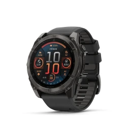 Garmin Fenix 8 - 51mm AMOLED - Sapphire Carbon Gray DLC Titanium z silikonowym paskiem w kolorze Black/Pebble Gray [010-02905-21]