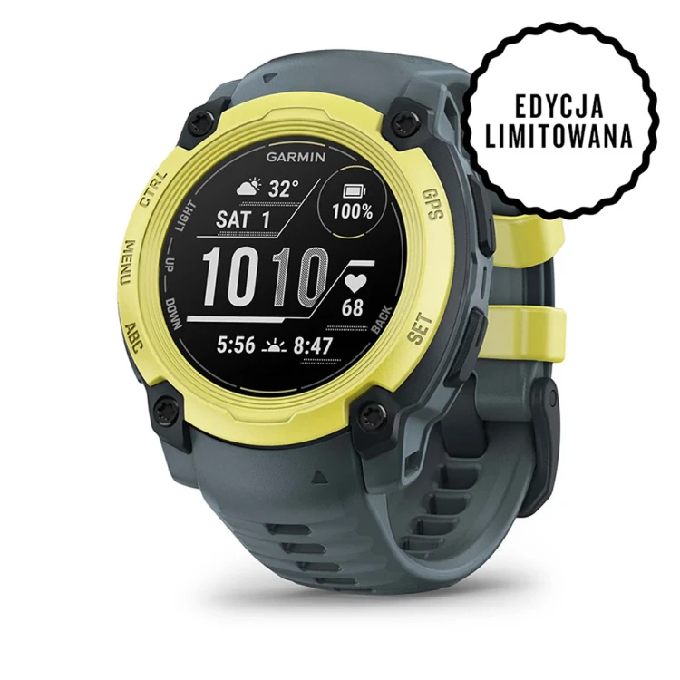 Garmin Instinct E to smartwatch GPS o wytrzymałej konstrukcji – wyposażony w niezbędne funkcje, przydatne do zmierzenia się z każdym kolejnym dniem.