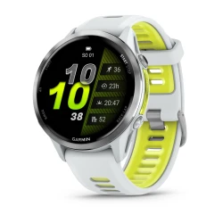 Garmin Forerunner 970 -Tytanowy z kopertą w kolorze Whitestone i półprzezroczystym paskiem w kolorze Whitestone/Amp yellow [010-02969-11]