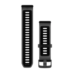 Silikonowy pasek Garmin Quick Release 22mm - Półprzeźroczysty czarny z zapięciem slate [010-11251-AT]