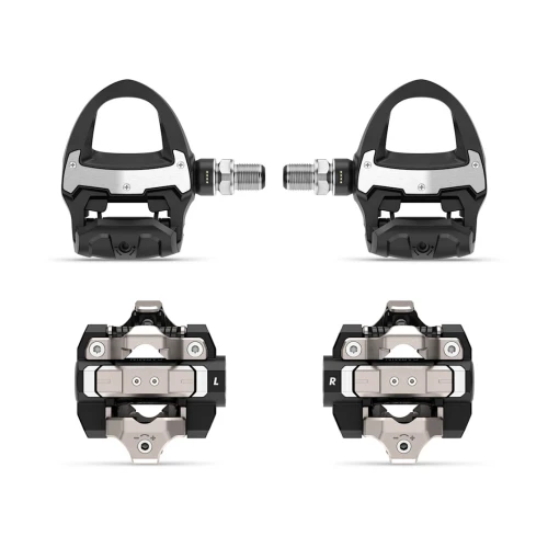 Pomiar mocy z dwoma czujnikami Garmin Rally i dwoma parami korpusów przeznaczonych do bloków Shimano SPD oraz SPD-SL.