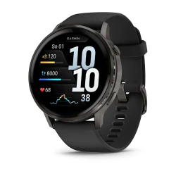 Garmin Venu 4 - 45 mm - Slate z czarnym silikonowym paskiem [010-03014-00]