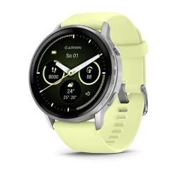 Garmin Venu 4 - 45 mm - Srebrny z silikonowym paskiem w kolorze Citron [010-03014-02]