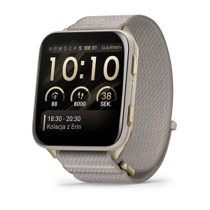 Garmin Venu X1 - Soft Gold z tytanowym tyłem i nylonowym paskiem w kolorze French Gray [010-02980-09]