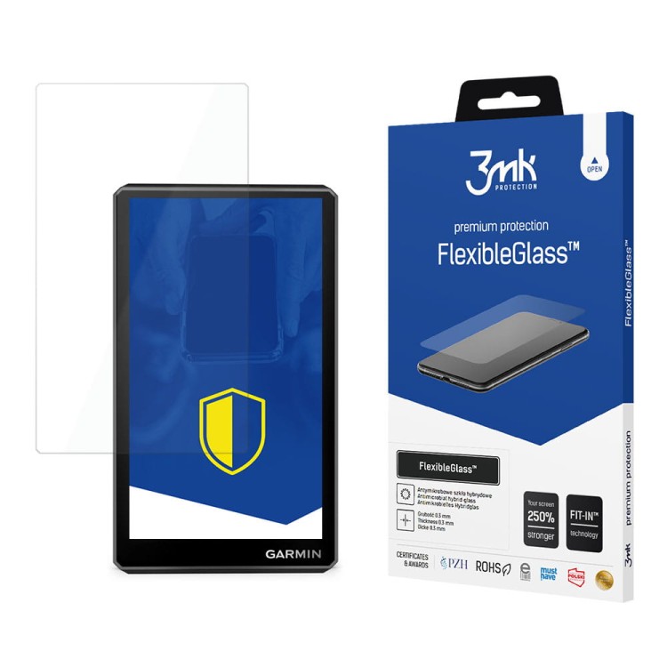 Szkło hybrydowe firmy 3MK do nawigacji motocyklowej Garmin Zumo XT3 w rozmiarze 6"