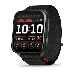 Garmin Venu X1 - Czarny z tytanowym deklem w kolorze slate i nylonowym paskiem ComfortFit w kolorze Czarnym [010-02980-02]
