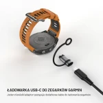 Adapter ładujący do zegarków Garmin z przejściem ze wtyku USB-C.