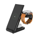 Bezprzewodowa stacja ładująca do telefonu z adapterem do ładowania zegarka Garmin.