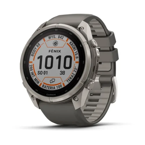 Multisportowy smartwatch GPS premium dla sportowców i poszukiwaczy przygód. Oferuje zaawansowane monitorowanie wytrzymałości i staminy oraz płynne, intuicyjne mapy z dynamicznym wyznaczaniem tras.