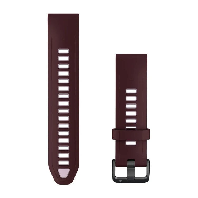 Silikonowy pasek z zapięciem o szerokości 20 mm i szybkim systemem mocowania Garmin QuickFit.