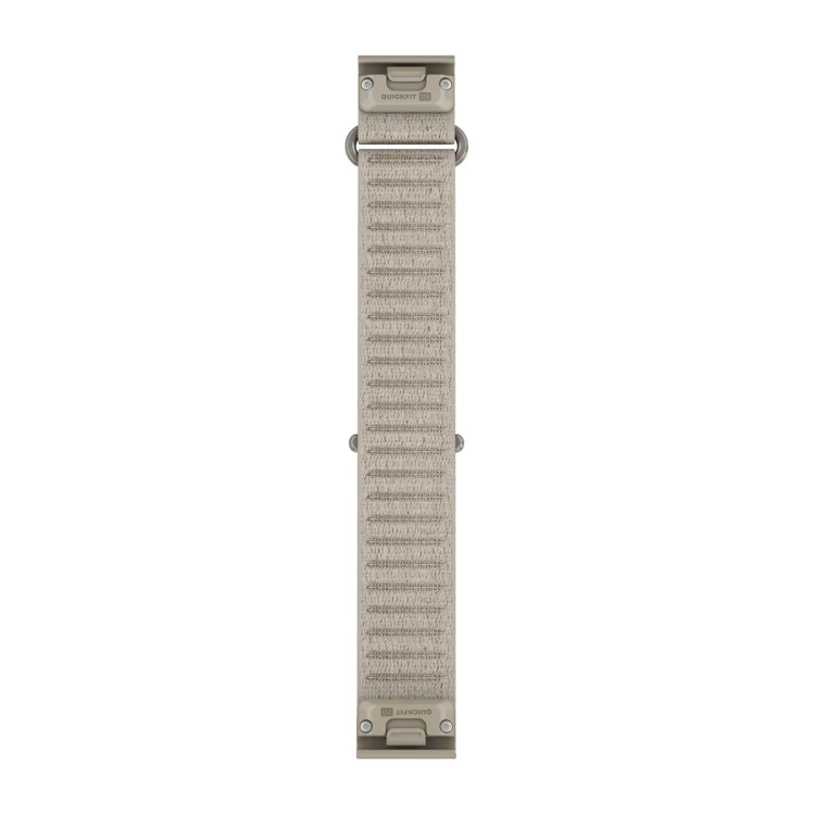 Materiałowy pasek ComfortFit o szerokości 20 mm i szybkim systemem mocowania Garmin QuickFit.