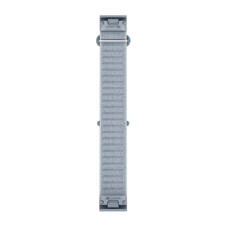 Materiałowy pasek ComfortFit o szerokości 20 mm i szybkim systemem mocowania Garmin QuickFit.