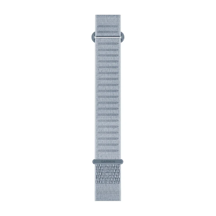 Materiałowy pasek ComfortFit o szerokości 20 mm i szybkim systemem mocowania Garmin QuickFit.
