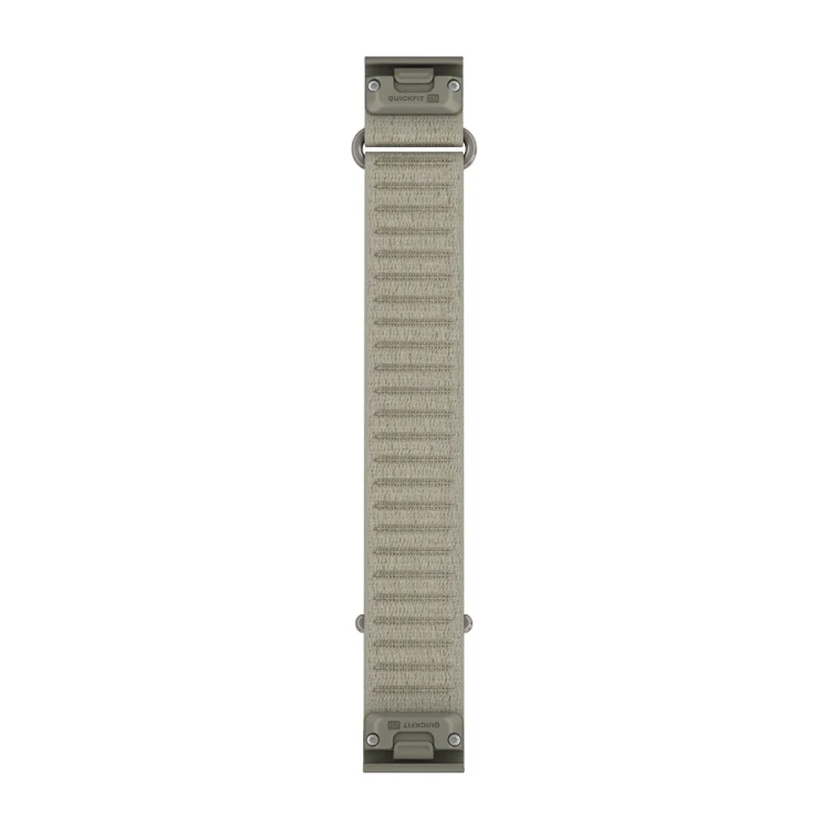 Materiałowy pasek ComfortFit o szerokości 20 mm i szybkim systemem mocowania Garmin QuickFit.