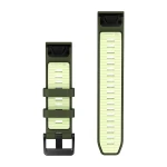 Silikonowy pasek z zapięciem o szerokości 22 mm i szybkim systemem mocowania Garmin QuickFit.