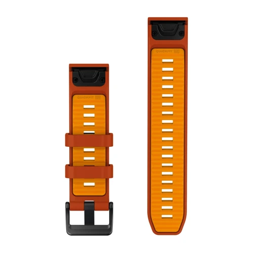 Silikonowy pasek z zapięciem o szerokości 22 mm i szybkim systemem mocowania Garmin QuickFit.