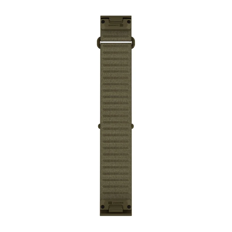 Materiałowy pasek ComfortFit o szerokości 22 mm i z szybkim systemem mocowania Garmin QuickFit.