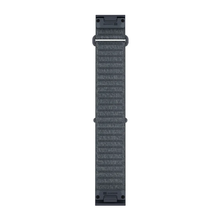 Materiałowy pasek ComfortFit o szerokości 22 mm i szybkim systemem mocowania Garmin QuickFit.