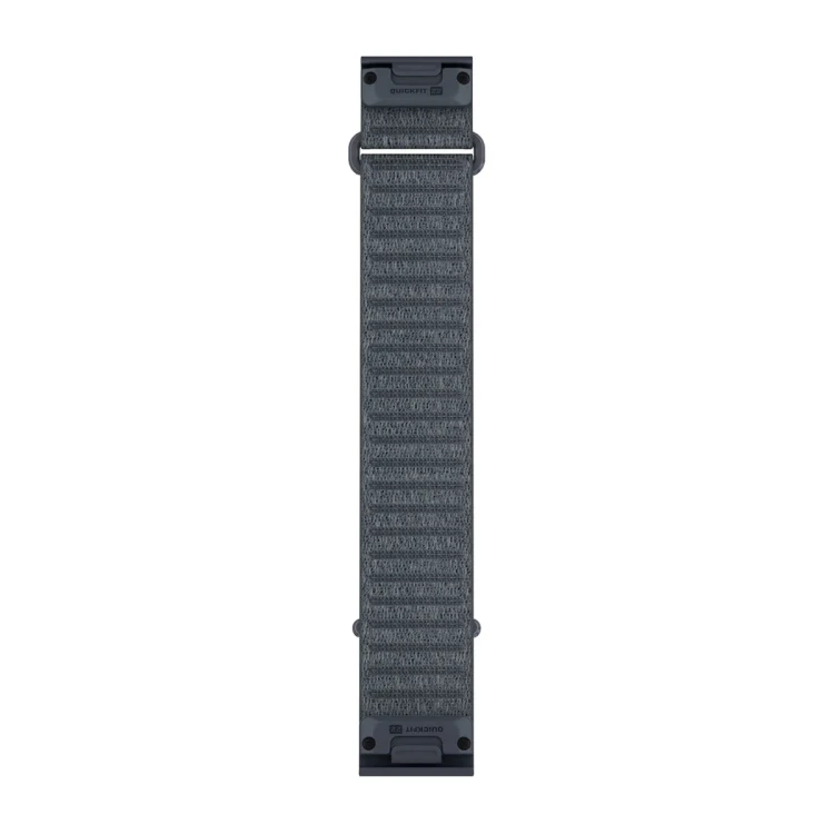 Materiałowy pasek ComfortFit o szerokości 22 mm i szybkim systemem mocowania Garmin QuickFit.