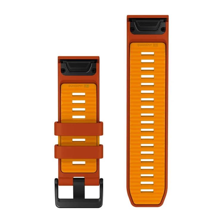 Silikonowy pasek z zapięciem o szerokości 26 mm i szybkim systemem mocowania Garmin QuickFit.