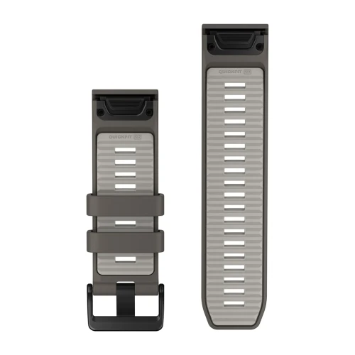 Silikonowy pasek z zapięciem o szerokości 26 mm i szybkim systemem mocowania Garmin QuickFit.