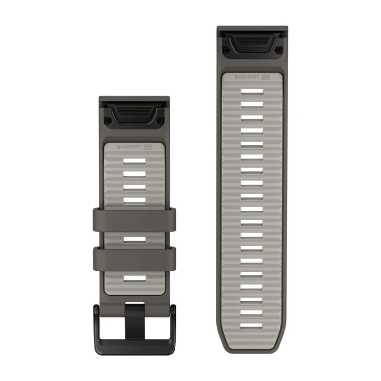 Silikonowy pasek z zapięciem o szerokości 26 mm i szybkim systemem mocowania Garmin QuickFit.