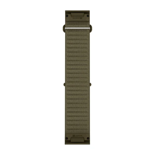 Materiałowy pasek ComfortFit o szerokości 26 mm i z szybkim systemem mocowania Garmin QuickFit.