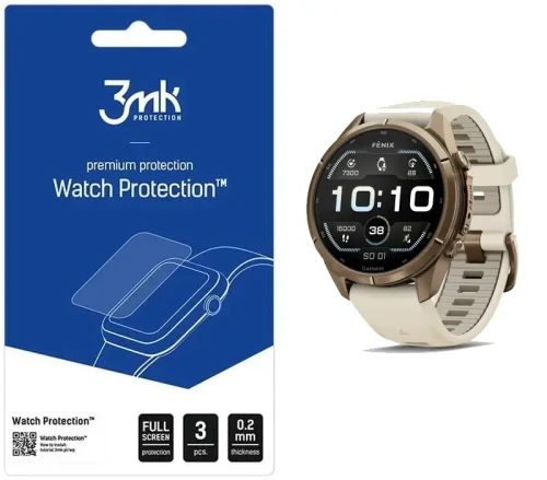 Szkło hybrydowe firmy 3mk do zegarków Garmin Fenix 9 PRO 43 mm.