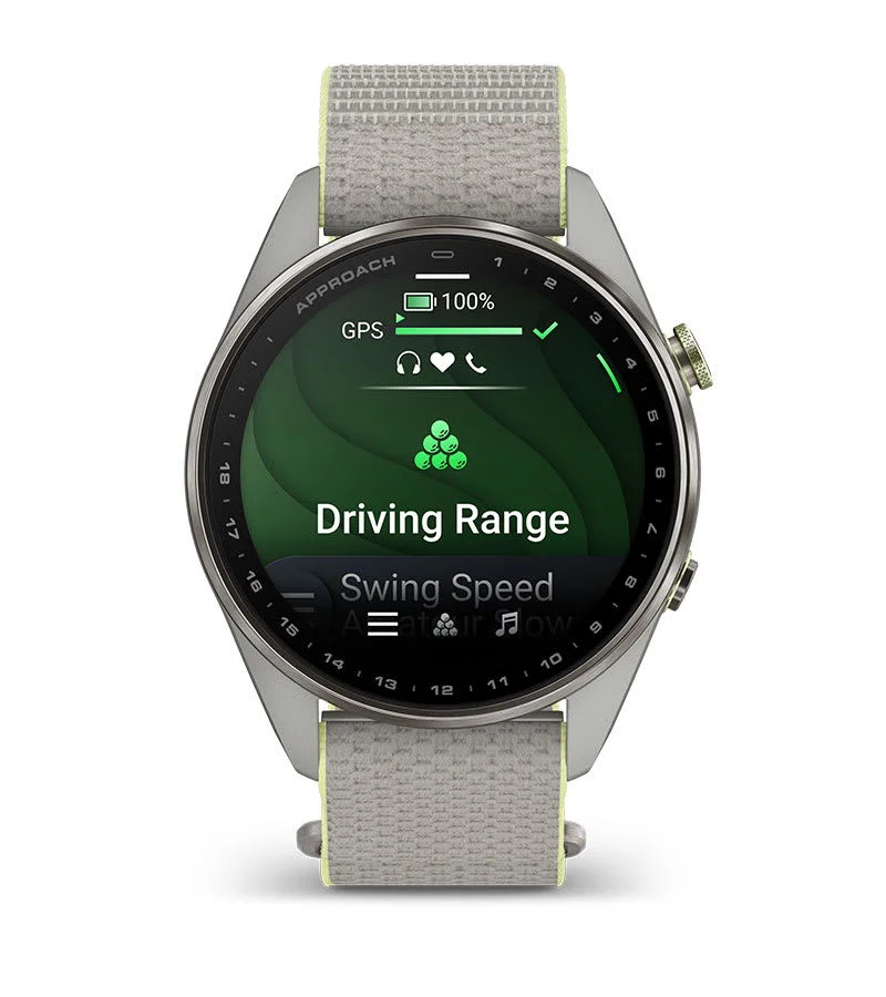 Wizualizacja parametrów swingu i rotacji nadgarstka w zegarku Garmin Approach S72