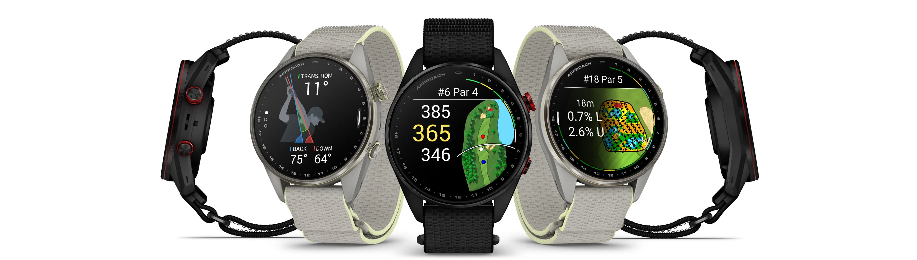 Smartwatch Garmin Approach S72 z tytanowym bezelem i paskiem ComfortFit