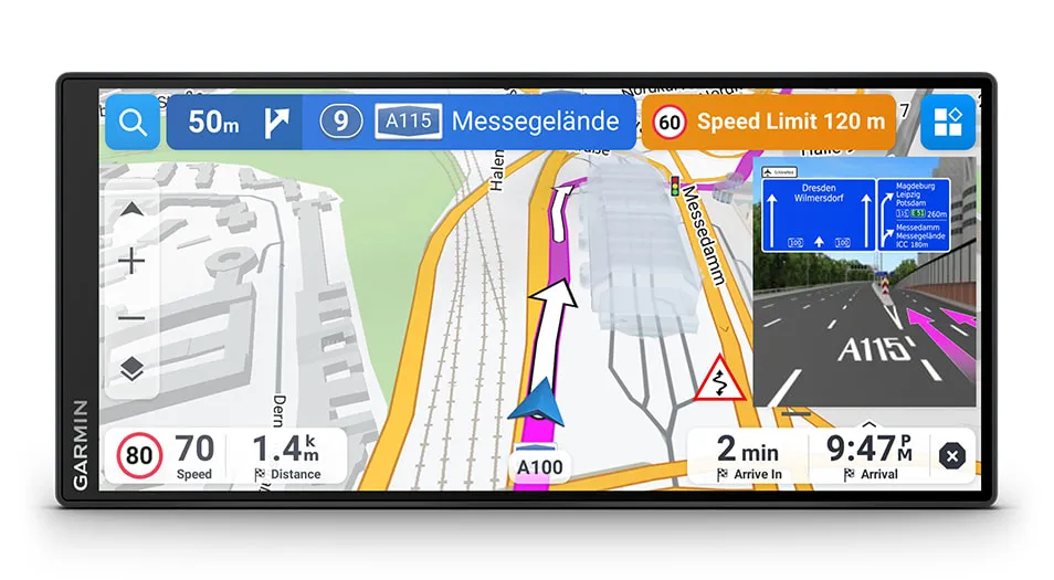 Szeroki wyświetlacz urządzenia nawigacyjnego Garmin
