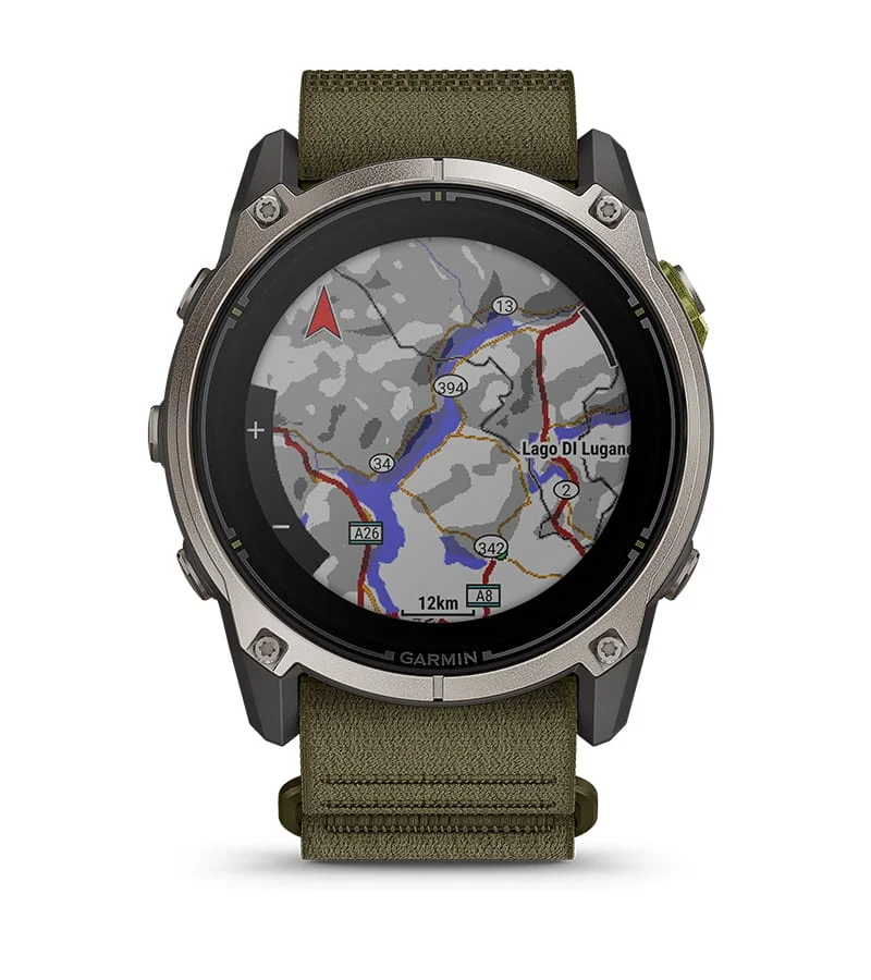 Ekran nawigacji TopoActive w zegarku Garmin Enduro 4 pokazujący przebieg trasy