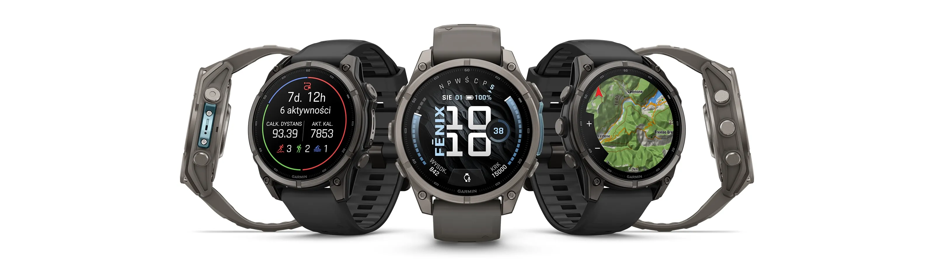 Multisportowy smartwatch Garmin fēnix na ciemnym tle