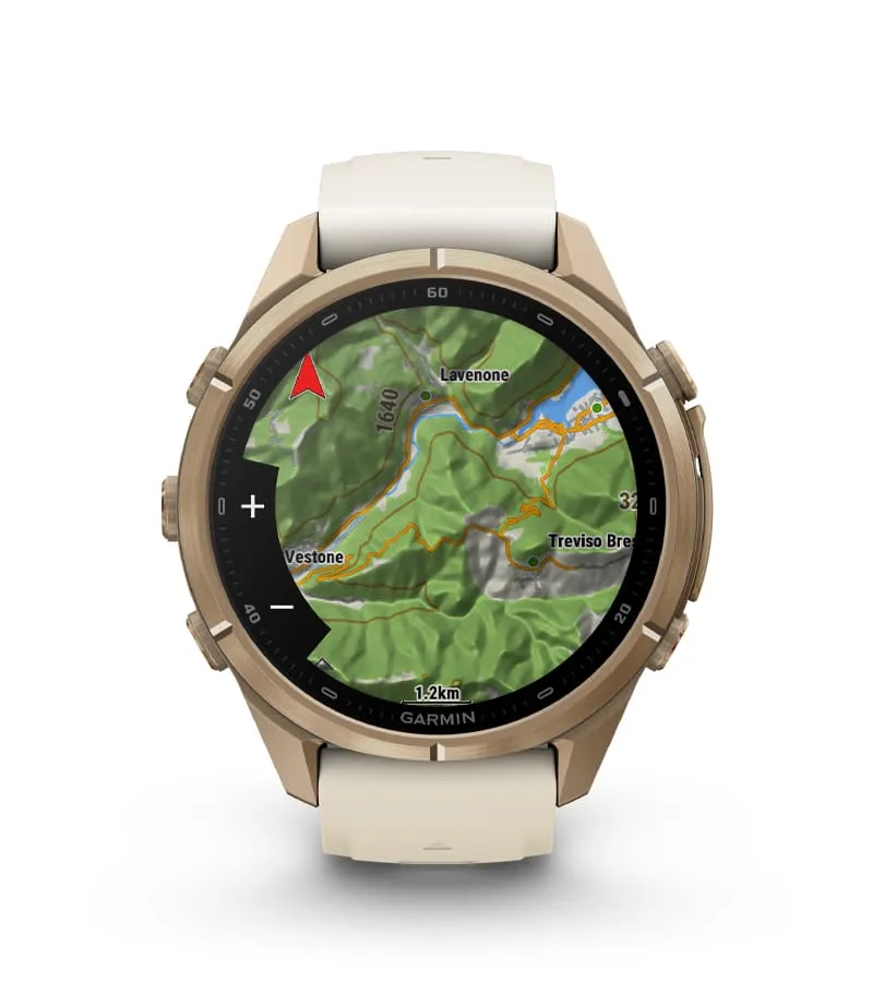 Podgląd mapa TopoActive i tras nawigacyjnych na zegarku Garmin fēnix 9 Pro