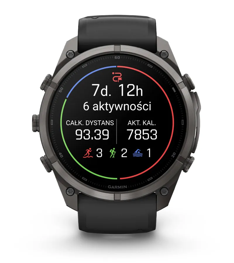 Podgląd historii aktywności i podsumowania w funkcji Garmin Epic