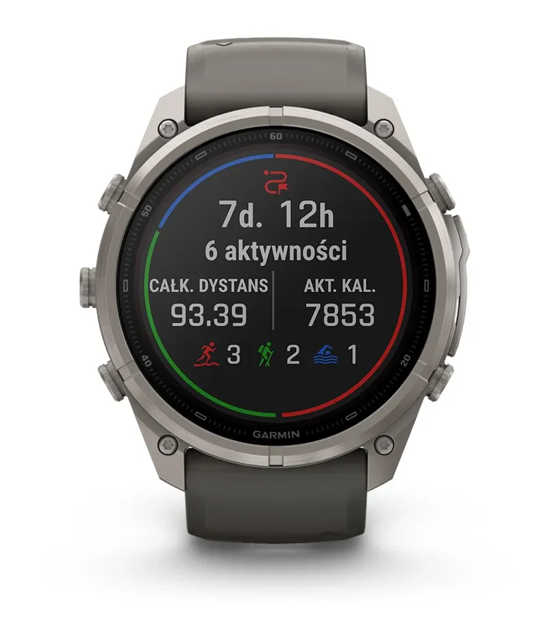 Prezentacja zapisanych aktywności w funkcji Garmin Epic