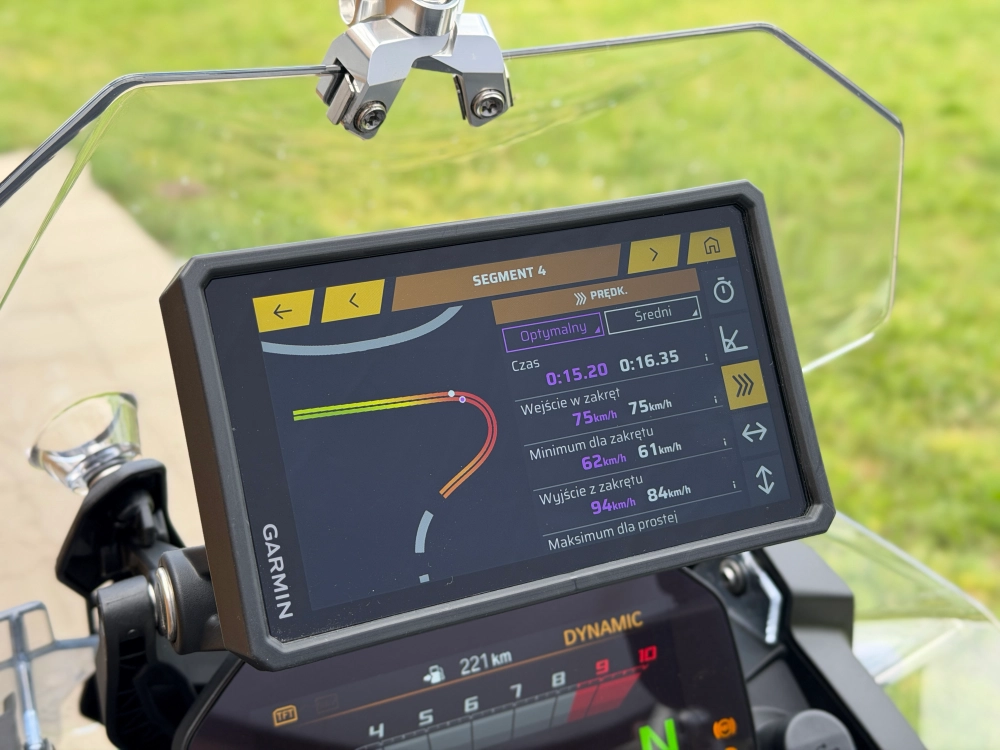 Prędkość na segmencie w Garmin Performance